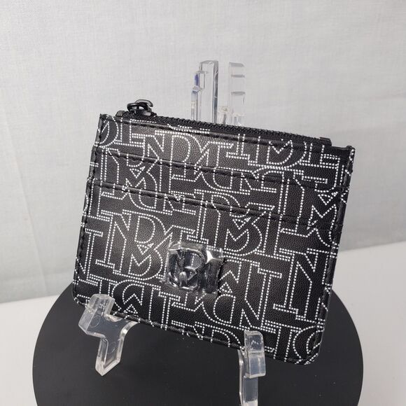 Badgley Mischka Black White Logo Monogram Mini Credit Card Holder Coin Wallet - Picture 5 of 14